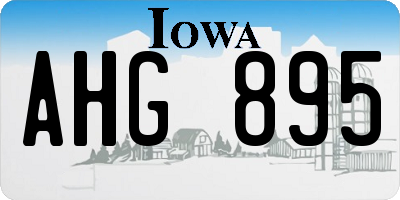 IA license plate AHG895
