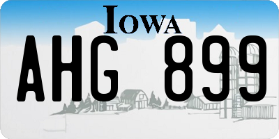 IA license plate AHG899