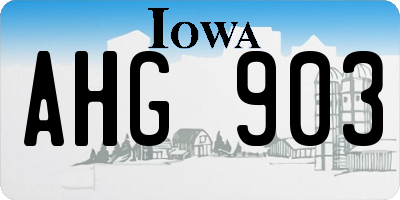IA license plate AHG903