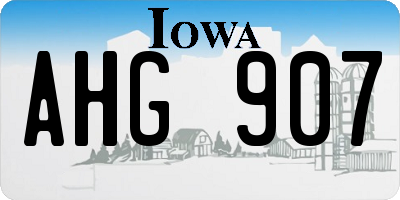 IA license plate AHG907
