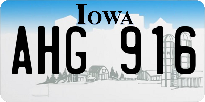 IA license plate AHG916