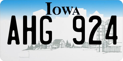 IA license plate AHG924