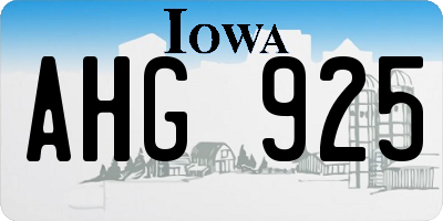 IA license plate AHG925