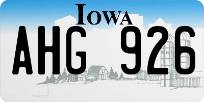 IA license plate AHG926