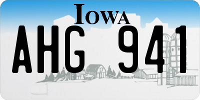 IA license plate AHG941