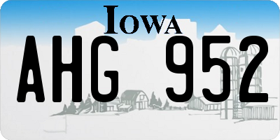 IA license plate AHG952