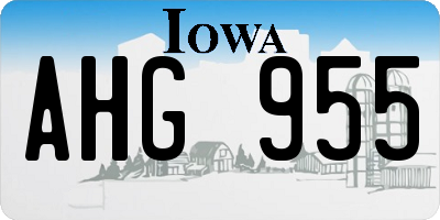 IA license plate AHG955