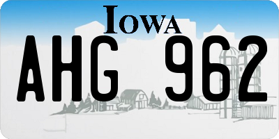 IA license plate AHG962