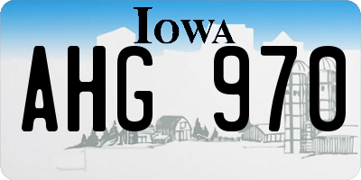 IA license plate AHG970