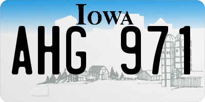 IA license plate AHG971