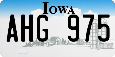 IA license plate AHG975