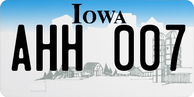 IA license plate AHH007