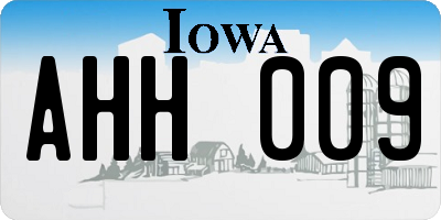 IA license plate AHH009