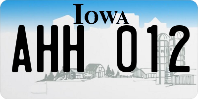 IA license plate AHH012