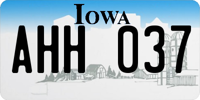 IA license plate AHH037