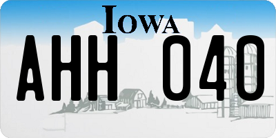 IA license plate AHH040