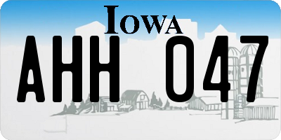 IA license plate AHH047