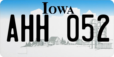 IA license plate AHH052