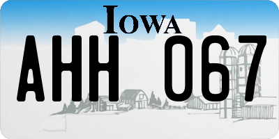 IA license plate AHH067