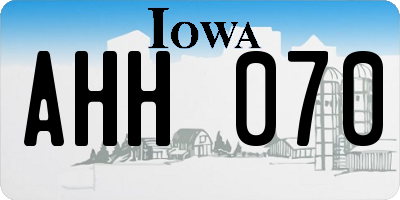 IA license plate AHH070