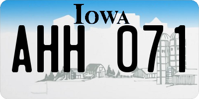 IA license plate AHH071