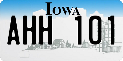 IA license plate AHH101