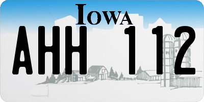 IA license plate AHH112