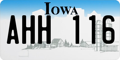 IA license plate AHH116