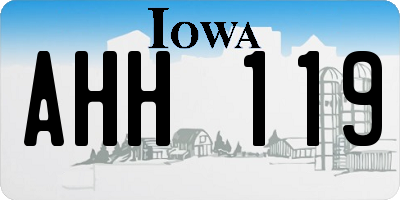 IA license plate AHH119