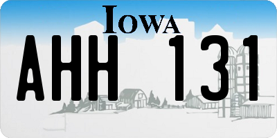 IA license plate AHH131