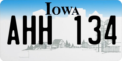 IA license plate AHH134
