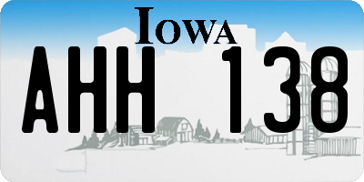 IA license plate AHH138