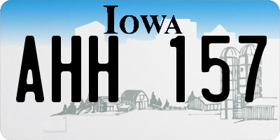 IA license plate AHH157