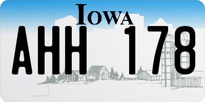 IA license plate AHH178