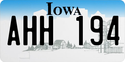 IA license plate AHH194