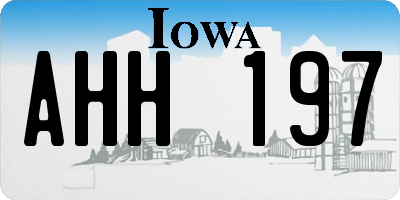 IA license plate AHH197