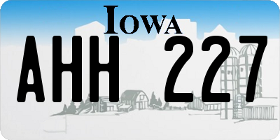 IA license plate AHH227