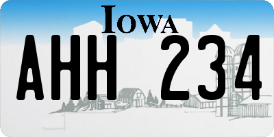 IA license plate AHH234