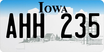 IA license plate AHH235