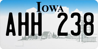 IA license plate AHH238