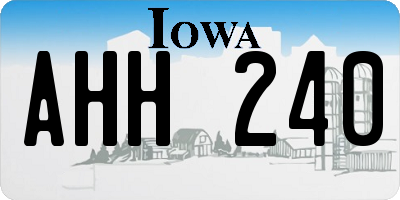 IA license plate AHH240