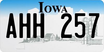 IA license plate AHH257