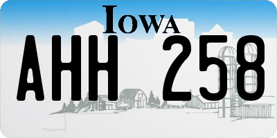 IA license plate AHH258