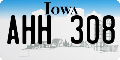 IA license plate AHH308