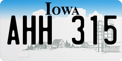 IA license plate AHH315