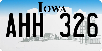 IA license plate AHH326