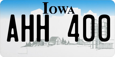 IA license plate AHH400