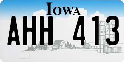 IA license plate AHH413