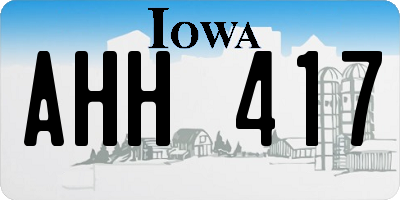 IA license plate AHH417