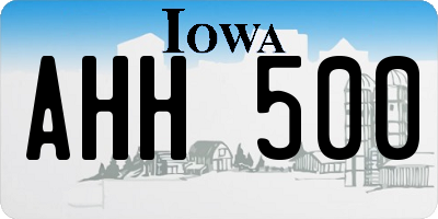 IA license plate AHH500